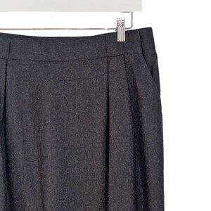 Vintage Christian Dior Separates 100% Wool Charcoal Gray Pleated Skirt - Size 14